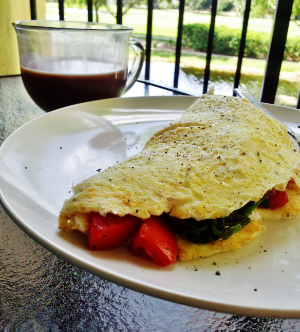 spinach, tomato and goat cheese omelet from this morning